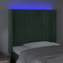 Cabecero con LED de terciopelo verde oscuro 93x16x118/128 cm de , Cabeceros y pies de cama - Ref: Foro24-3124325, Precio: 95,...