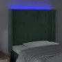 LED-Kopfteil aus dunkelgrünem Samt, 93 x 16 x 118/128 cm von , Kopf- und Fußteile - Ref: Foro24-3124325, Preis: 94,53 €, Raba...
