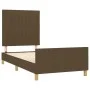 Dark brown fabric bed frame with headboard 80x200 cm by , Beds and slatted bases - Ref: Foro24-3125174, Price: 147,35 €, Disc...