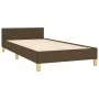 Dark brown fabric bed frame with headboard 80x200 cm by , Beds and slatted bases - Ref: Foro24-3125174, Price: 147,35 €, Disc...
