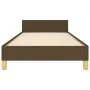 Dark brown fabric bed frame with headboard 80x200 cm by , Beds and slatted bases - Ref: Foro24-3125174, Price: 147,35 €, Disc...