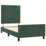 Estructura cama con cabecero terciopelo verde oscuro 90x190 cm de , Camas y somieres - Ref: Foro24-3125852, Precio: 152,76 €,...