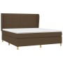 Cama box spring con colchón tela marrón oscuro 180x200 cm de , Camas y somieres - Ref: Foro24-3128704, Precio: 624,48 €, Desc...