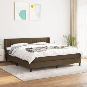 Boxspringbett mit dunkelbrauner Stoffmatratze 160x200 cm von , Betten und Lattenroste - Ref: Foro24-3129884, Preis: 491,80 €,...