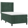 Cama box spring con colchón terciopelo verde oscuro 100x200 cm de , Camas y somieres - Ref: Foro24-3132786, Precio: 380,24 €,...