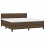 Cama box spring colchón luces LED tela marrón oscuro 160x200cm de , Camas y somieres - Ref: Foro24-3133328, Precio: 503,94 €,...