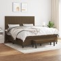 Cama box spring con colchón tela marrón oscuro 180x200 cm de , Camas y somieres - Ref: Foro24-3136776, Precio: 644,55 €, Desc...
