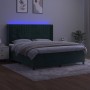 Cama box spring colchón y LED terciopelo verde oscuro 180x200cm de , Camas y somieres - Ref: Foro24-3139700, Precio: 686,37 €...