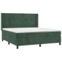 Cama box spring colchón y LED terciopelo verde oscuro 180x200cm de , Camas y somieres - Ref: Foro24-3139700, Precio: 686,37 €...