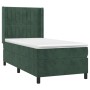 Cama box spring colchón y LED terciopelo verde oscuro 100x200cm de , Camas y somieres - Ref: Foro24-3139670, Precio: 386,32 €...