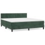 Cama box spring con colchón terciopelo verde oscuro 160x200 cm de , Camas y somieres - Ref: Foro24-3141434, Precio: 507,98 €,...