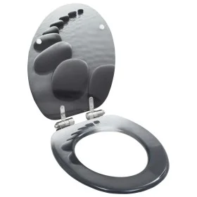 Asiento inodoro WC con tapa de cierre suave MDF diseño piedras de vidaXL, Asientos de inodoros y bidés - Ref: Foro24-143928, ...