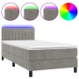 Cama box spring colchón y LED terciopelo gris claro 80x200 cm de , Camas y somieres - Ref: Foro24-3134489, Precio: 276,69 €, ...
