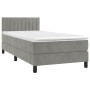Cama box spring colchón y LED terciopelo gris claro 80x200 cm de , Camas y somieres - Ref: Foro24-3134489, Precio: 276,69 €, ...