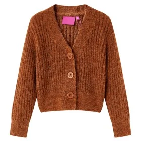 Cárdigan de punto infantil color coñac 140 de , Camisetas para niños - Ref: Foro24-14951, Precio: 13,36 €, Descuento: %