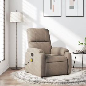 Sillón reclinable de masaje tela de microfibra gris taupe de , Sillones - Ref: Foro24-373456, Precio: 274,75 €, Descuento: %