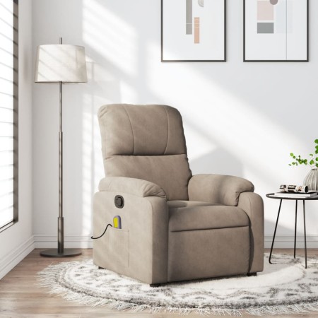 Sillón reclinable de masaje tela de microfibra gris taupe de , Sillones - Ref: Foro24-373456, Precio: 274,75 €, Descuento: %