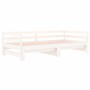 Sofá cama nido madera maciza de pino blanco 90x190 cm de , Camas y somieres - Ref: Foro24-840136, Precio: 168,63 €, Descuento: %