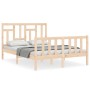 Estructura de cama con cabecero madera maciza 140x200 cm de , Camas y somieres - Ref: Foro24-3193141, Precio: 128,18 €, Descu...