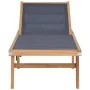 Klappbare Sonnenliege mit Rädern aus massivem Teakholz und Textilene von vidaXL, Liegen - Ref: Foro24-44668, Preis: 298,42 €,...