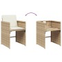 Set comedor de jardín con cojines 13 pzas ratán sintético beige en Conjuntos de jardín | Comprar online en Foru.es