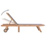 Tumbona plegable con ruedas teca maciza y textileno de vidaXL, Tumbonas - Ref: Foro24-44668, Precio: 302,57 €, Descuento: %