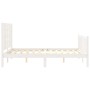 Estructura cama de matrimonio con cabecero madera maciza blanco de , Camas y somieres - Ref: Foro24-3192792, Precio: 159,45 €...