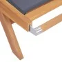 Folding sun lounger with wheels solid teak and textilene by vidaXL, Loungers - Ref: Foro24-44668, Price: 298,42 €, Discount: %
