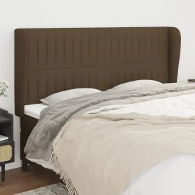 Headboard with dark brown fabric ears 183x23x118/128 cm by , Headboards and footboards - Ref: Foro24-3118211, Price: 108,39 €...