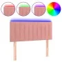 Pink velvet headboard with LED 80x5x78/88 cm by , Headboards and footboards - Ref: Foro24-3121885, Price: 41,02 €, Discount: %