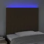 Headboard with LED lights dark brown fabric 80x5x118/128 cm by , Headboards and footboards - Ref: Foro24-3122639, Price: 60,1...