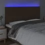 Headboard with LED lights dark brown fabric 200x5x118/128 cm by , Headboards and footboards - Ref: Foro24-3122687, Price: 118...