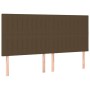 Cabecero con luces LED tela marrón oscuro 200x5x118/128 cm de , Cabeceros y pies de cama - Ref: Foro24-3122687, Precio: 119,6...