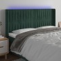 Cabecero con LED de terciopelo verde oscuro 183x16x118/128 cm de , Cabeceros y pies de cama - Ref: Foro24-3124349, Precio: 15...