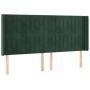 Cabecero con LED de terciopelo verde oscuro 183x16x118/128 cm de , Cabeceros y pies de cama - Ref: Foro24-3124349, Precio: 15...