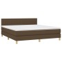 Cama box spring con colchón LED tela marrón oscuro 180x200 cm de , Camas y somieres - Ref: Foro24-3133896, Precio: 540,97 €, ...