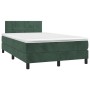 Cama box spring colchón y LED terciopelo verde oscuro 120x200cm de , Camas y somieres - Ref: Foro24-3134396, Precio: 372,39 €...