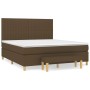 Cama box spring con colchón tela marrón oscuro 180x200 cm de , Camas y somieres - Ref: Foro24-3137336, Precio: 633,75 €, Desc...