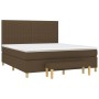 Cama box spring con colchón tela marrón oscuro 180x200 cm de , Camas y somieres - Ref: Foro24-3137336, Precio: 633,75 €, Desc...