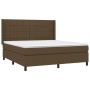 Cama box spring colchón luces LED tela marrón oscuro 160x200cm de , Camas y somieres - Ref: Foro24-3138328, Precio: 567,03 €,...