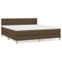 Cama box spring con colchón tela marrón oscuro 160x200 cm de , Camas y somieres - Ref: Foro24-3140628, Precio: 477,78 €, Desc...