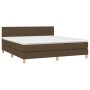 Cama box spring con colchón tela marrón oscuro 160x200 cm de , Camas y somieres - Ref: Foro24-3140628, Precio: 477,78 €, Desc...