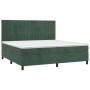 Cama box spring con colchón terciopelo verde oscuro 200x200 cm de , Camas y somieres - Ref: Foro24-3143166, Precio: 699,28 €,...