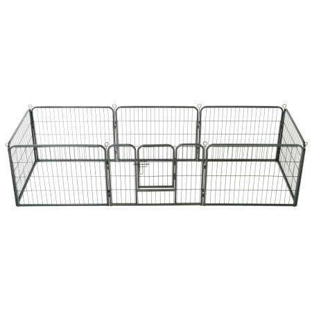 Corral para perros 8 paneles de acero 60x80 cm negro de vidaXL, Casetas y cercados para perros - Ref: Foro24-170572, Precio: ...
