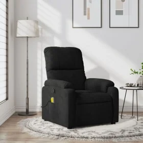 Sillón reclinable de masaje tela de microfibra negro de , Sillones - Ref: Foro24-373459, Precio: 216,17 €, Descuento: %
