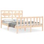 Estructura de cama de matrimonio con cabecero madera maciza de , Camas y somieres - Ref: Foro24-3192531, Precio: 144,22 €, De...