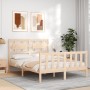Estructura de cama de matrimonio con cabecero madera maciza de , Camas y somieres - Ref: Foro24-3192531, Precio: 144,22 €, De...