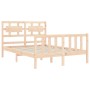 Estructura de cama de matrimonio con cabecero madera maciza de , Camas y somieres - Ref: Foro24-3192531, Precio: 144,22 €, De...