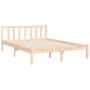 Estructura de cama de matrimonio con cabecero madera maciza de , Camas y somieres - Ref: Foro24-3192531, Precio: 144,22 €, De...