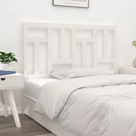 Solid white pine wood bed headboard 155.5x4x100 cm by , Headboards and footboards - Ref: Foro24-818976, Price: 60,38 €, Disco...
